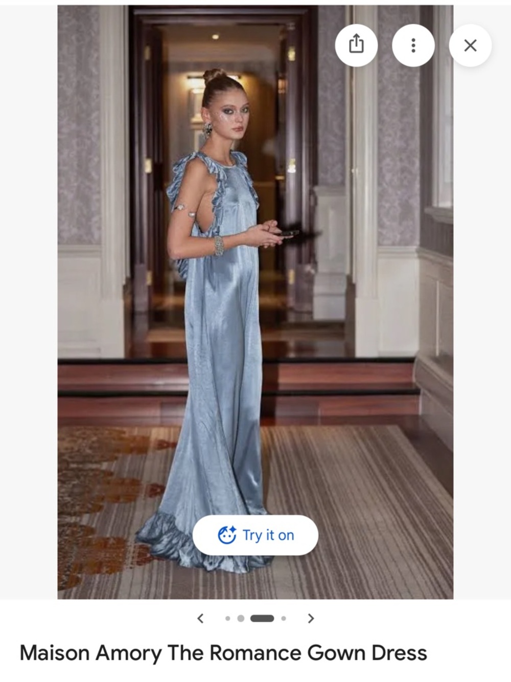 Light Blue Ruffle Maxi Dress - Picture 9 of 16